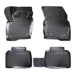 CAR RUBBER FLOOR MATS BLACK 3D FORD GALAXY (2015-...) RIZLINE