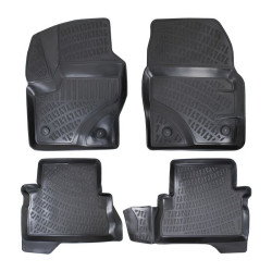 CAR RUBBER FLOOR MATS BLACK 3D FORD KUGA II  (2012 -2019) RIZLINE
