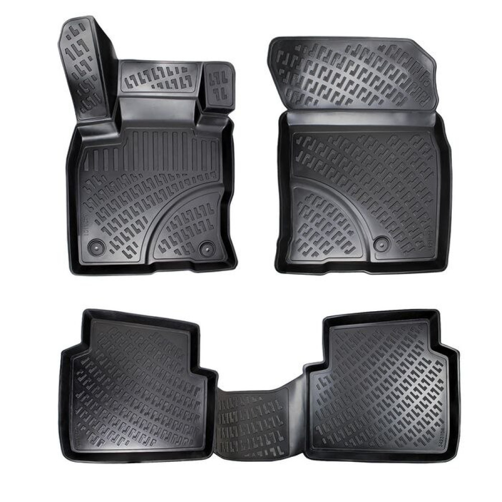 CAR RUBBER FLOOR MATS BLACK 3D FORD KUGA III (2020-...) RIZLINE
