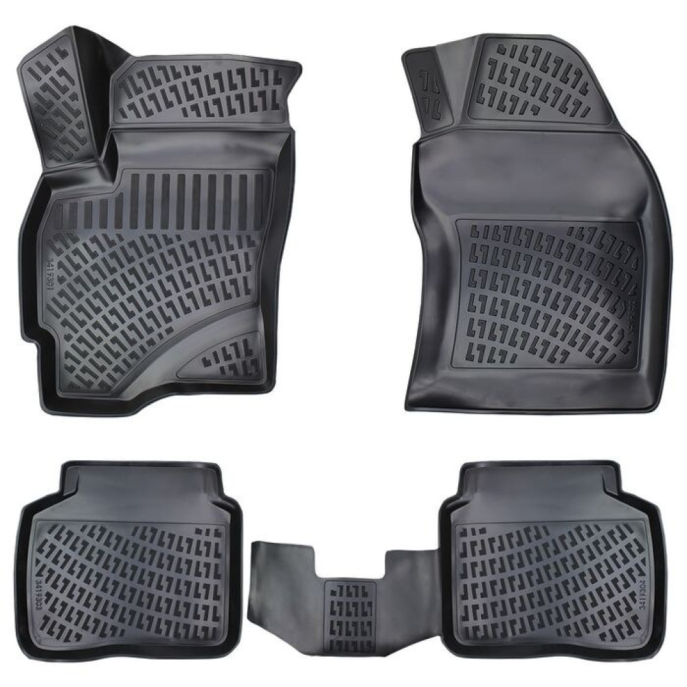 CAR RUBBER FLOOR MATS BLACK 3D FORD MONDEO III (2000-2007) RIZLINE