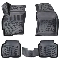 CAR RUBBER FLOOR MATS BLACK 3D FORD MONDEO III (2000-2007) RIZLINE
