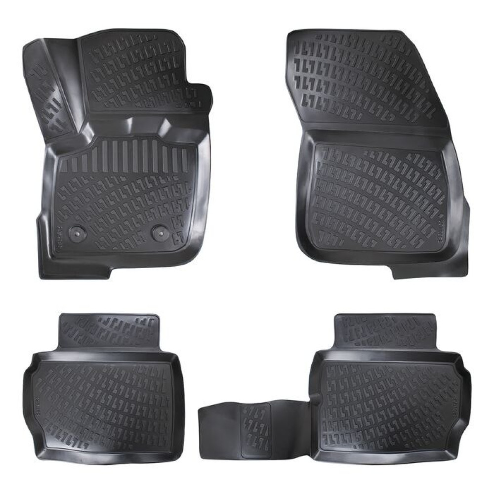 CAR RUBBER FLOOR MATS BLACK 3D FORD MONDEO V (2014-...) RIZLINE