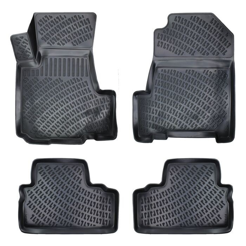 CAR RUBBER FLOOR MATS BLACK 3D HONDA CR-V III (2006-2011) RIZLINE