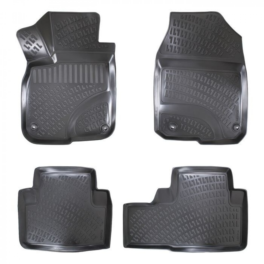 CAR RUBBER FLOOR MATS BLACK 3D HONDA CR-V (2023-...) RIZLINE