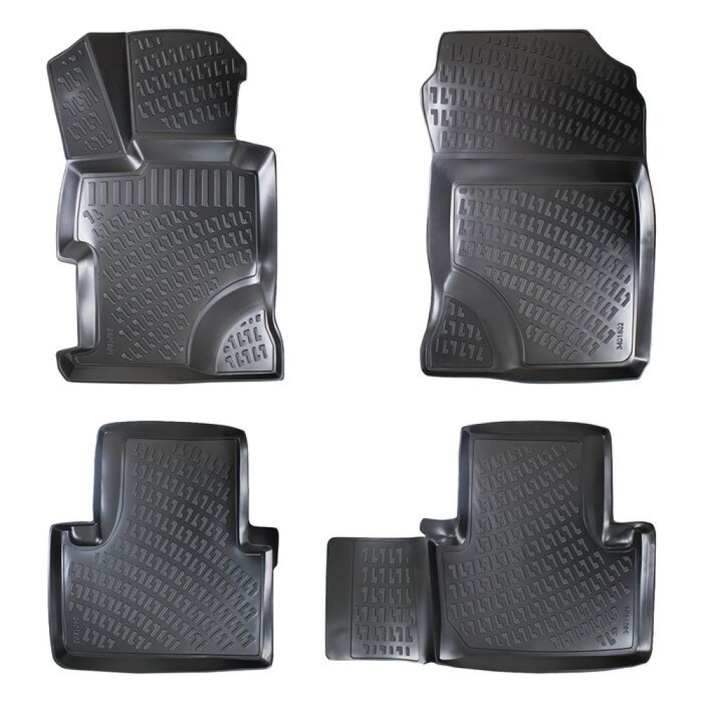 CAR RUBBER FLOOR MATS BLACK 3D HONDA CIVIC SEDAN (2011-2016) RIZLINE