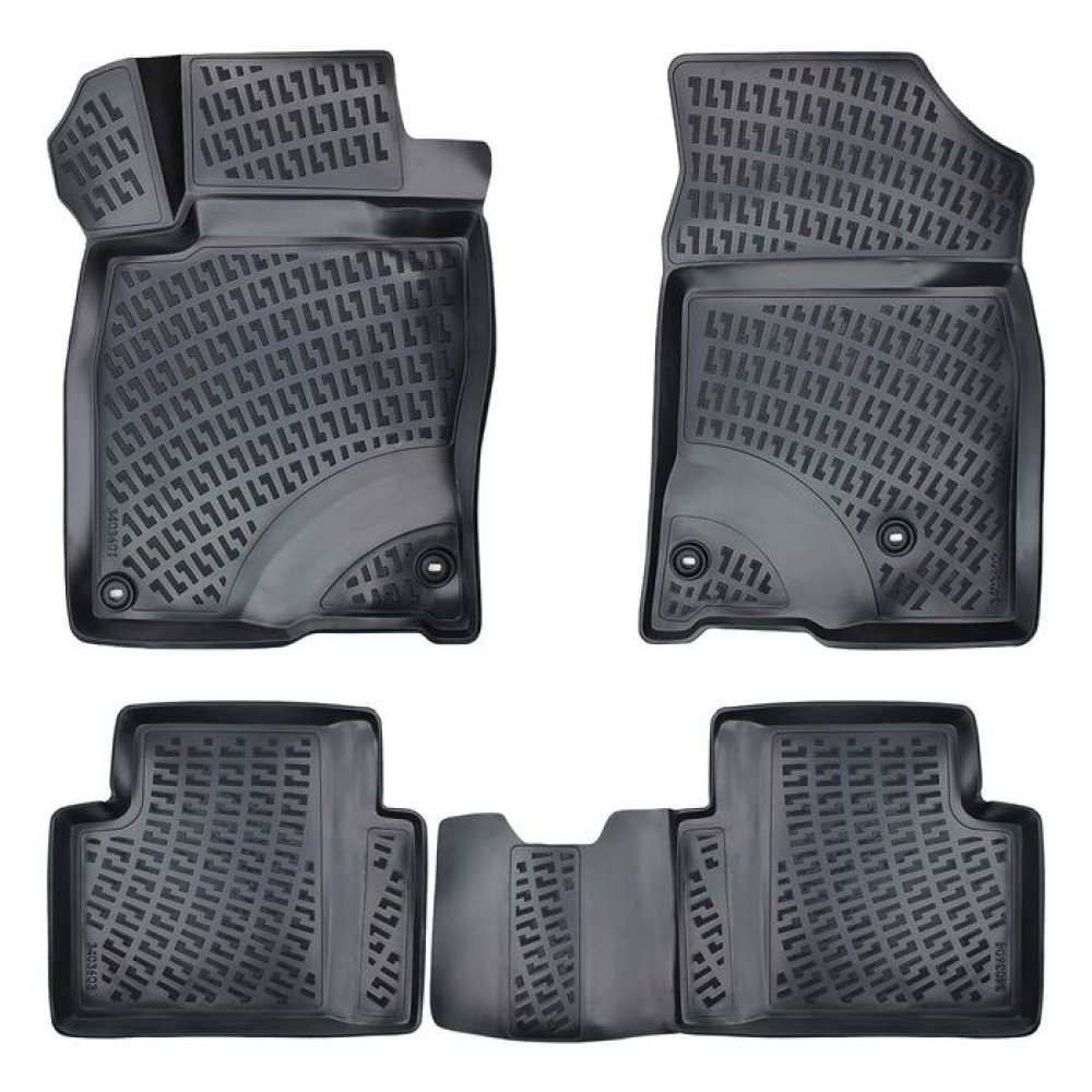 CAR RUBBER FLOOR MATS BLACK 3D HONDA CIVIC SEDAN / HB (2017-2021) RIZLINE