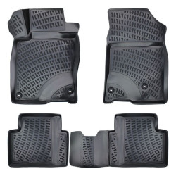 CAR RUBBER FLOOR MATS BLACK 3D HONDA CIVIC SEDAN / HB (2017-2021) RIZLINE