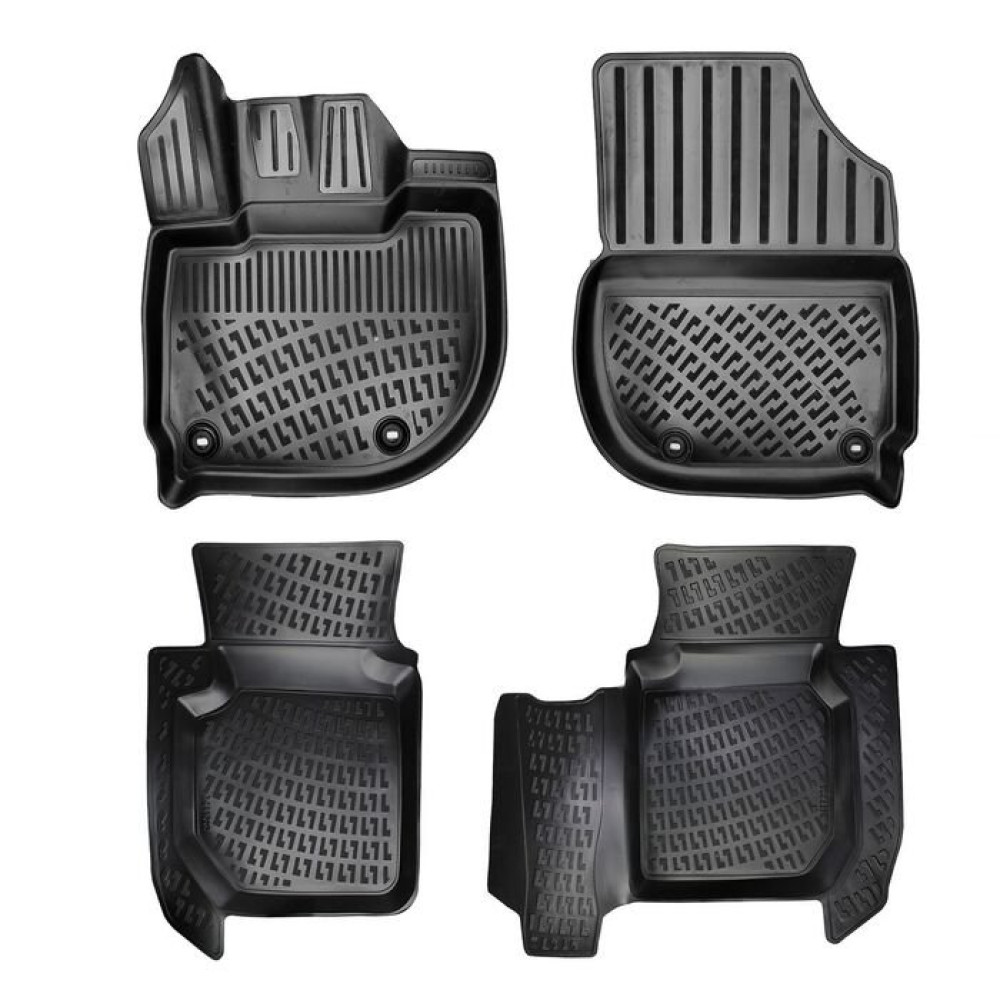 CAR RUBBER FLOOR MATS BLACK 3D HONDA JAZZ III (2015-2020) RIZLINE