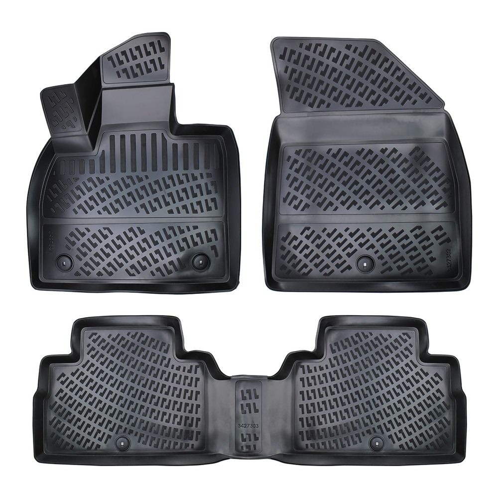 CAR RUBBER FLOOR MATS BLACK 3D HYUNDAI PALISADE (2020-...) RIZLINE