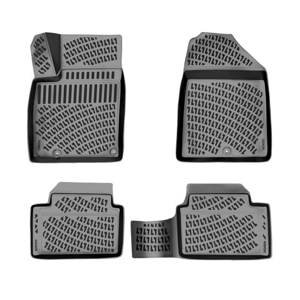 CAR RUBBER FLOOR MATS BLACK 3D HYUNDAI I30 III (2017-...) RIZLINE