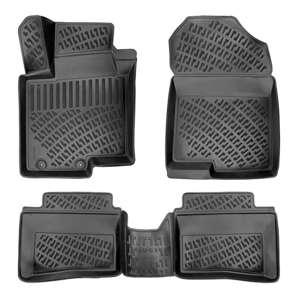 CAR RUBBER FLOOR MATS BLACK 3D HYUNDAI BAYON (2021-...) RIZLINE