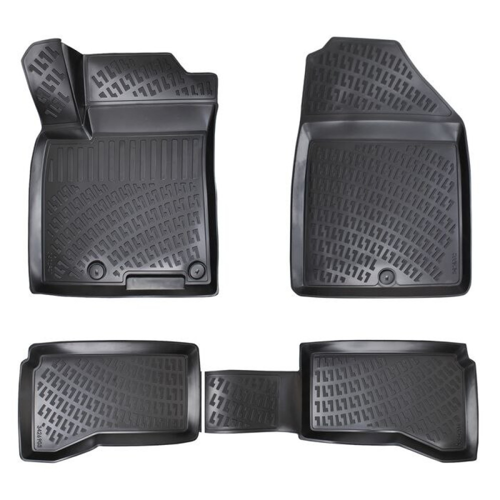 CAR RUBBER FLOOR MATS BLACK 3D HYUNDAI IONIQ Hybrid (2016-2021) RIZLINE