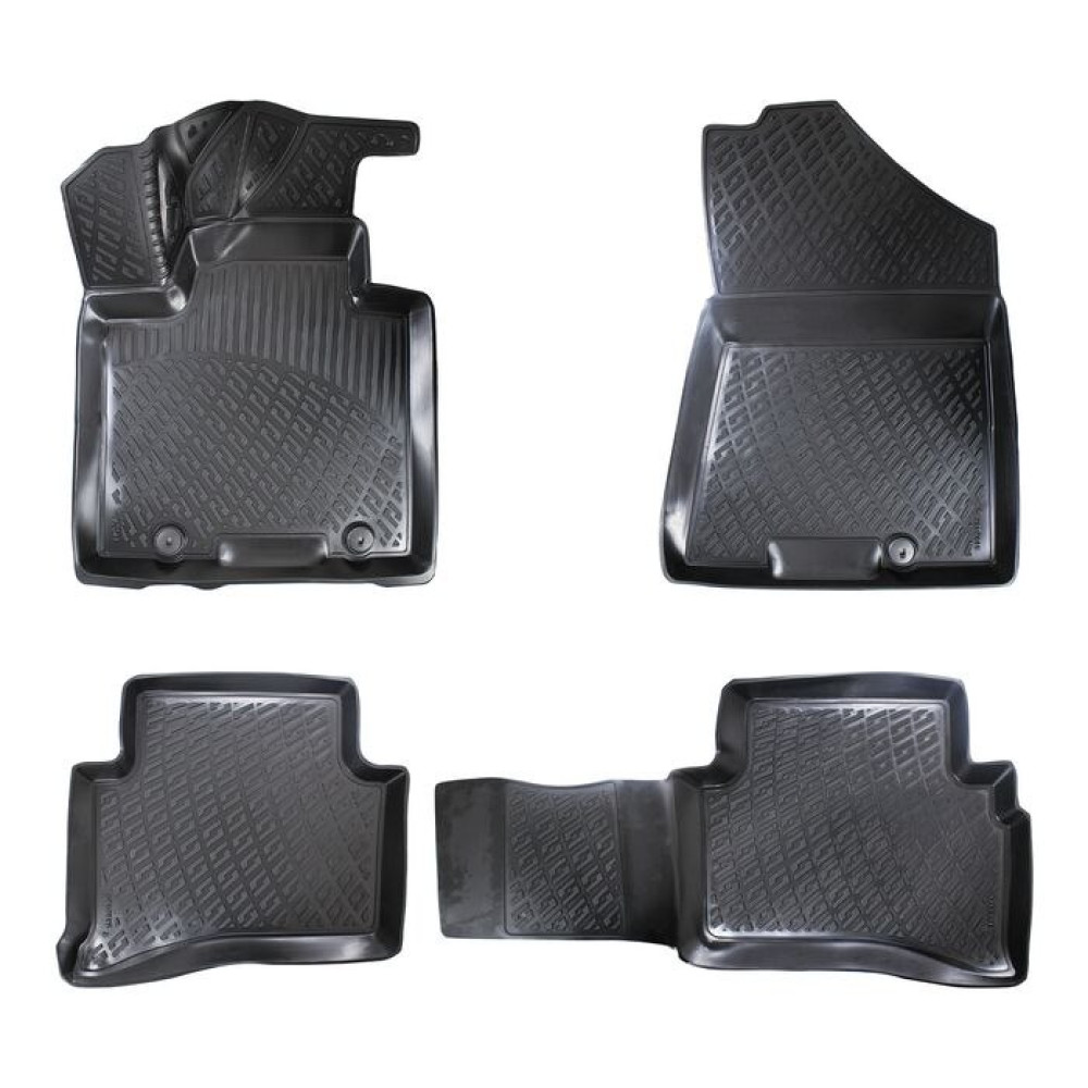 CAR RUBBER FLOOR MATS BLACK 3D HYUNDAI TUCSON (2015 -2020) RIZLINE