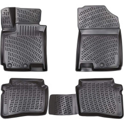CAR RUBBER FLOOR MATS BLACK 3D HYUNDAI I20 II (2014-2020) RIZLINE
