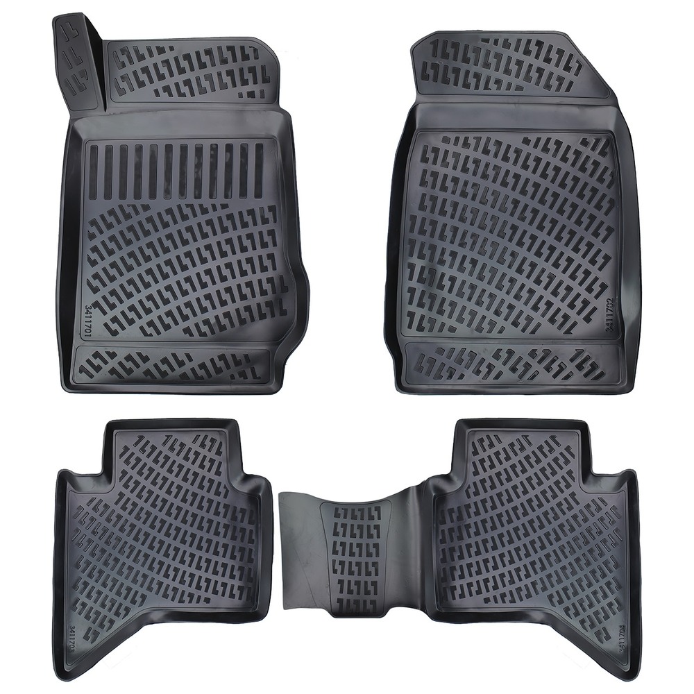 CAR RUBBER FLOOR MATS BLACK 3D ISUZU D-MAX (2012-2019) RIZLINE