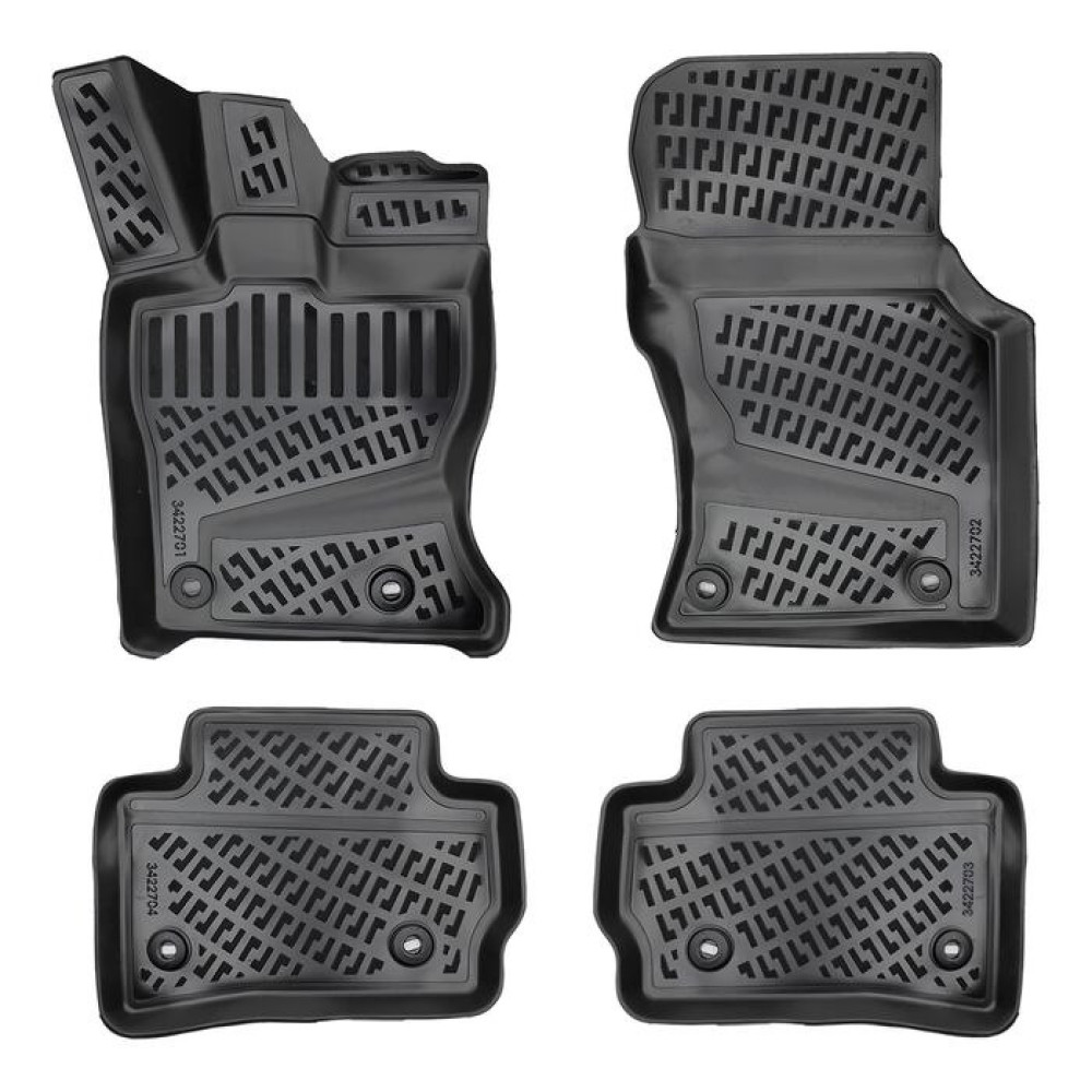 CAR RUBBER FLOOR MATS BLACK 3D JAGUAR F-Pace (2016-...) RIZLINE