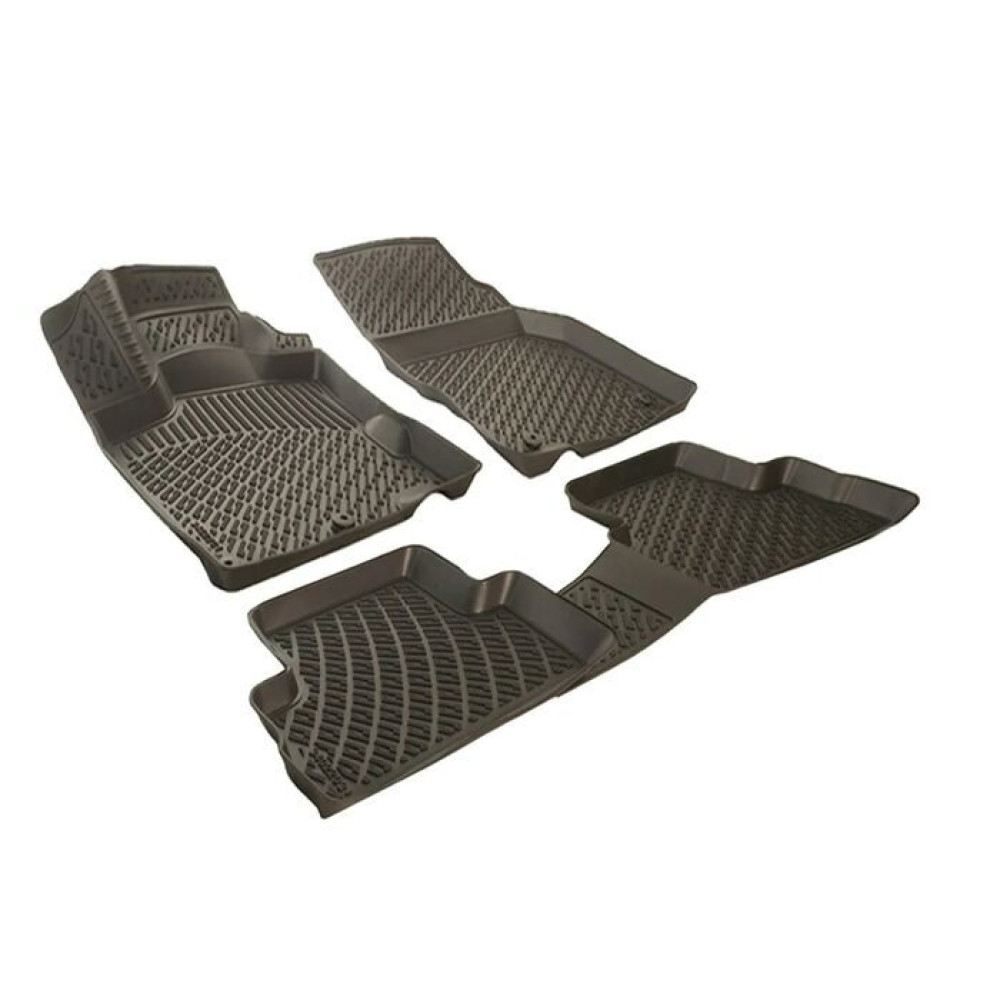 CAR RUBBER FLOOR MATS BLACK 3D JEEP CHEROKEE (KL) (2014-2019) RIZLINE