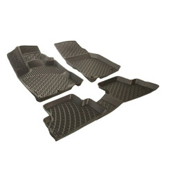CAR RUBBER FLOOR MATS BLACK 3D JEEP CHEROKEE (KL) (2014-2019) RIZLINE