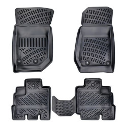 CAR RUBBER FLOOR MATS BLACK 3D JEEP WRANGLER RUBICON (4D) (2018-...) RIZLINE