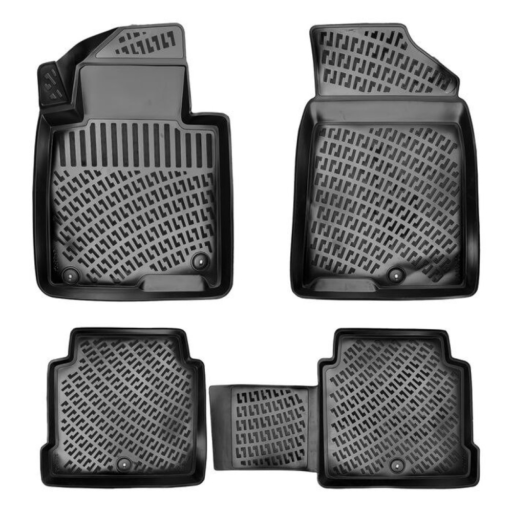 CAR RUBBER FLOOR MATS BLACK 3D KIA OPTIMA (2015-...) RIZLINE
