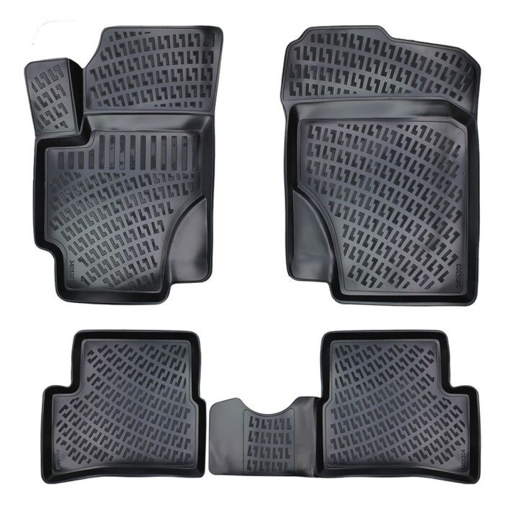 CAR RUBBER FLOOR MATS BLACK 3D KIA RIO II (2005-2011) RIZLINE