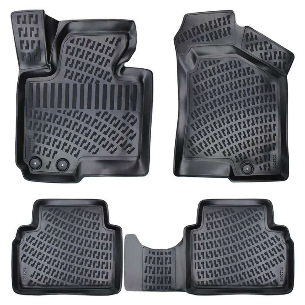 CAR RUBBER FLOOR MATS BLACK 3D KIA SPORTAGE III (2010 -2015) RIZLINE