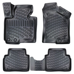 CAR RUBBER FLOOR MATS BLACK 3D KIA SPORTAGE III (2010 -2015) RIZLINE