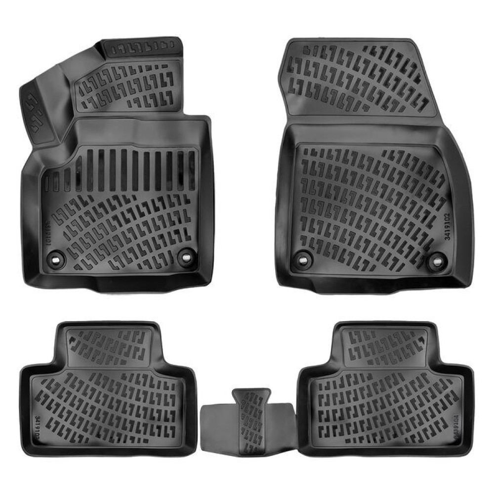 CAR RUBBER FLOOR MATS BLACK 3D  LAND ROVER RANGE ROVER EVOQUE (2011-2018) RIZLINE