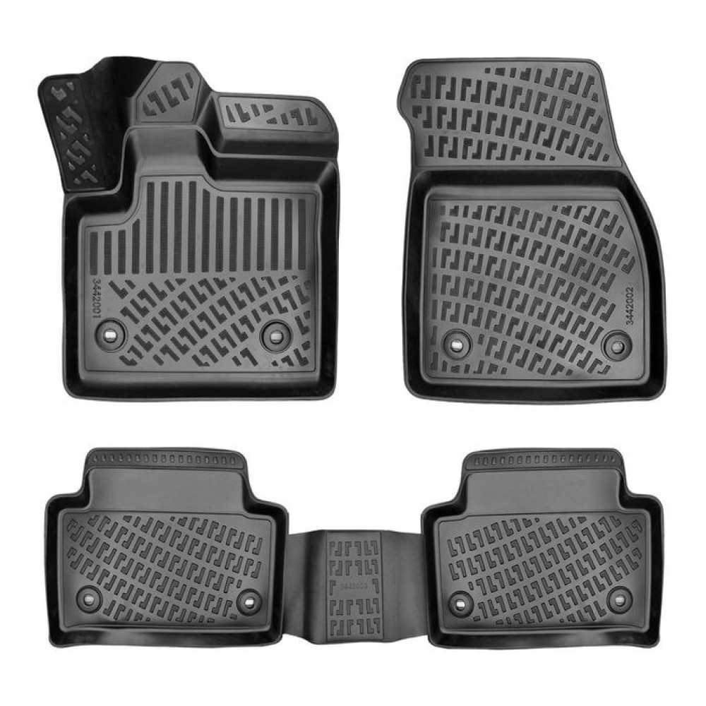 CAR RUBBER FLOOR MATS BLACK 3D LAND ROVER RANGE ROVER EVOQUE II (2019-...) RIZLINE