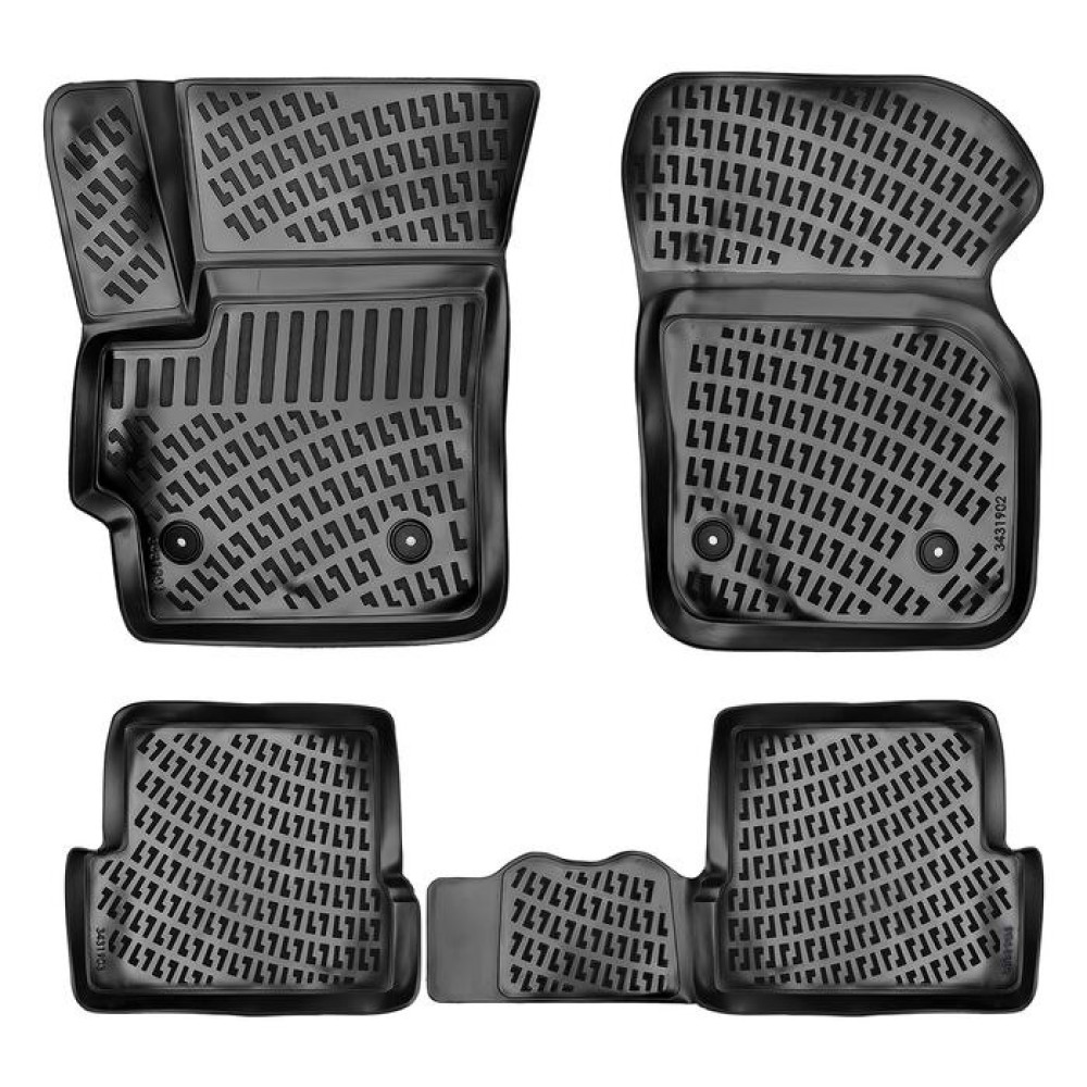 CAR RUBBER FLOOR MATS BLACK 3D MAZDA 3 (2009-2013) RIZLINE