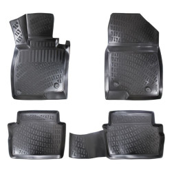 CAR RUBBER FLOOR MATS BLACK 3D MAZDA 3 III (2013-2018) RIZLINE