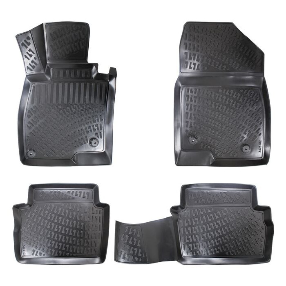 CAR RUBBER FLOOR MATS BLACK 3D MAZDA 6 III Sedan (2012-...) RIZLINE