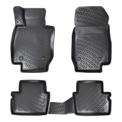 CAR RUBBER FLOOR MATS BLACK 3D MAZDA CX-3 (2015-...) RIZLINE
