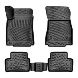 CAR RUBBER FLOOR MATS BLACK 3D MERCEDES CLA II (2019-...) RIZLINE