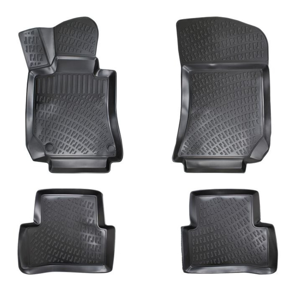 CAR RUBBER FLOOR MATS BLACK 3D MERCEDES CLS II (C218) (2010-2018) RIZLINE