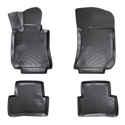 CAR RUBBER FLOOR MATS BLACK 3D MERCEDES CLS II (C218) (2010-2018) RIZLINE