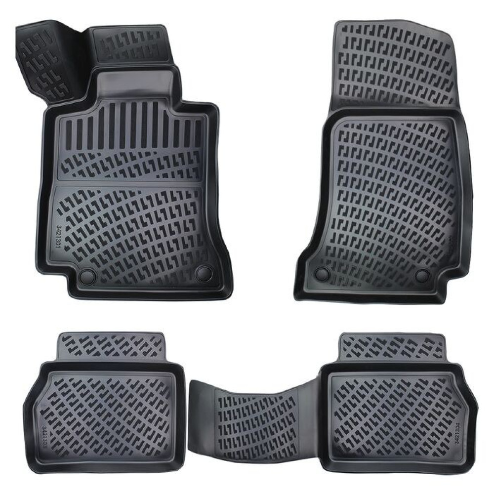 CAR RUBBER FLOOR MATS BLACK 3D MERCEDES CLS III (C257) (2018-...) RIZLINE