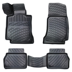 CAR RUBBER FLOOR MATS BLACK 3D MERCEDES CLS III (C257) (2018-...) RIZLINE