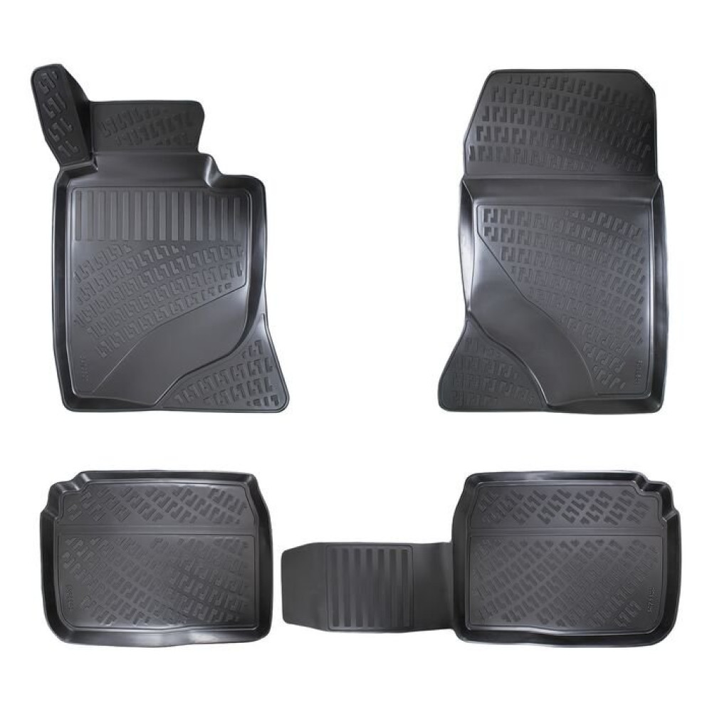 CAR RUBBER FLOOR MATS BLACK 3D MERCEDES E-Class  W124 (1986-1994) RIZLINE