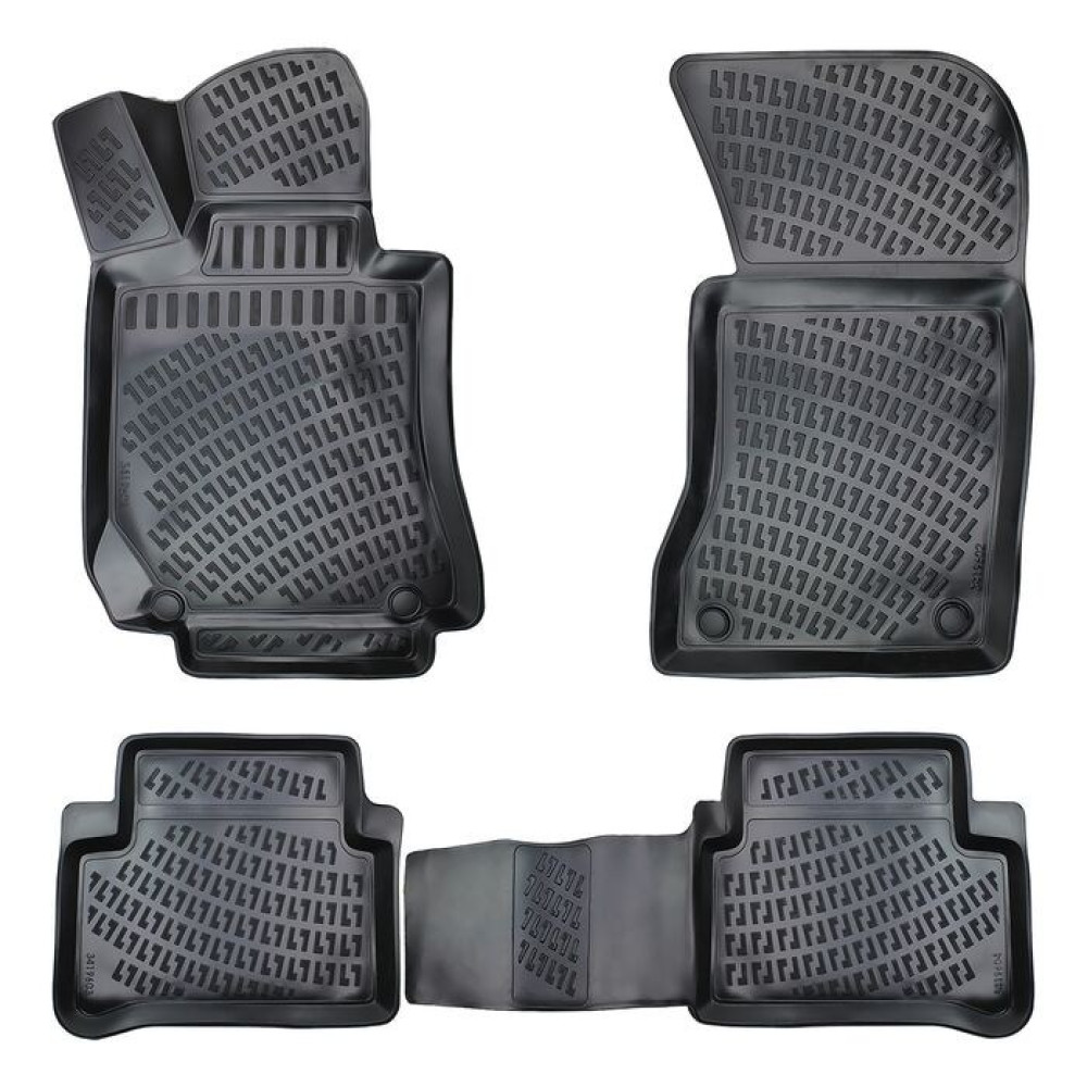 CAR RUBBER FLOOR MATS BLACK 3D MERCEDES E-class W211 (2003-2009) RIZLINE