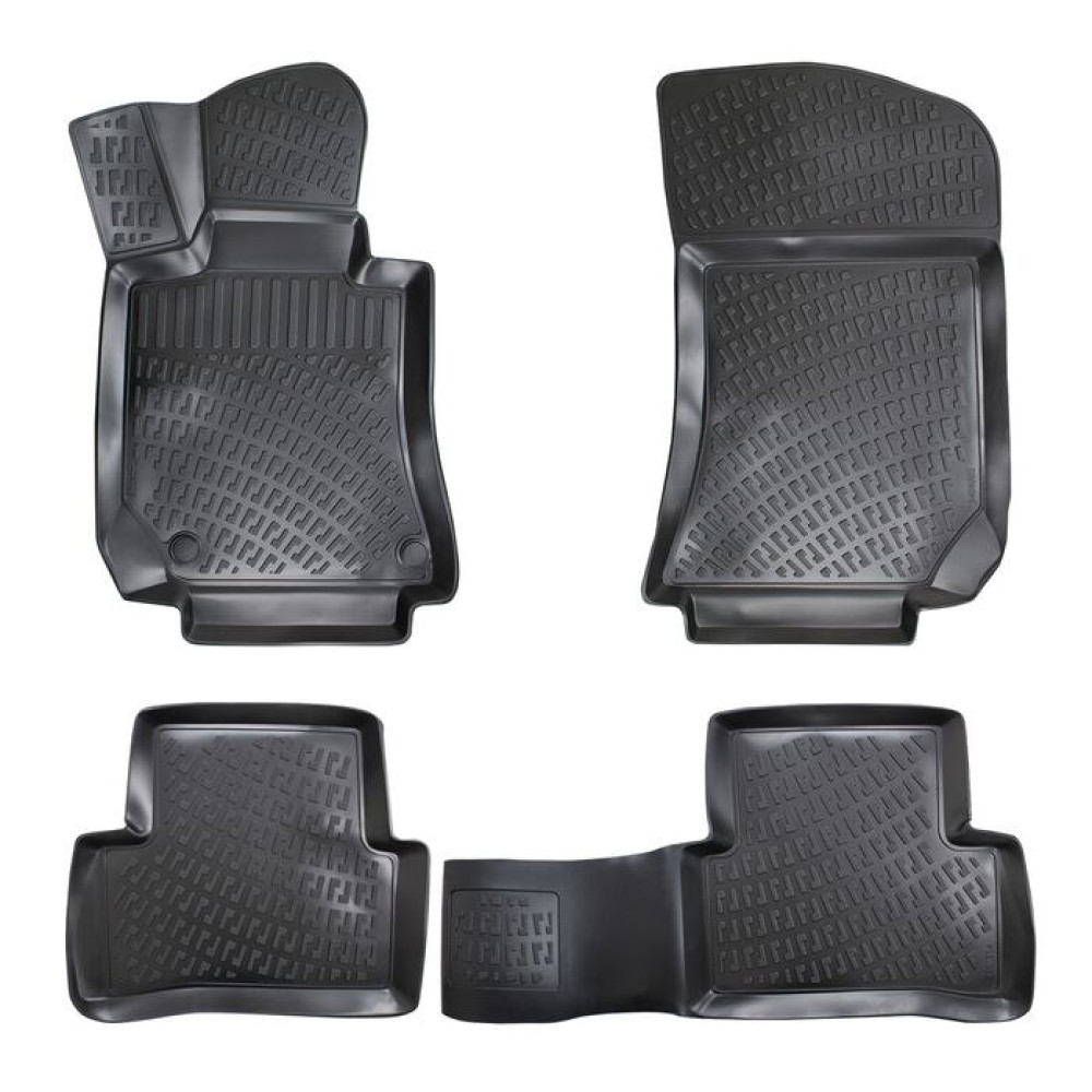 CAR RUBBER FLOOR MATS BLACK 3D MERCEDES E Class W212 (2010-2016) RIZLINE