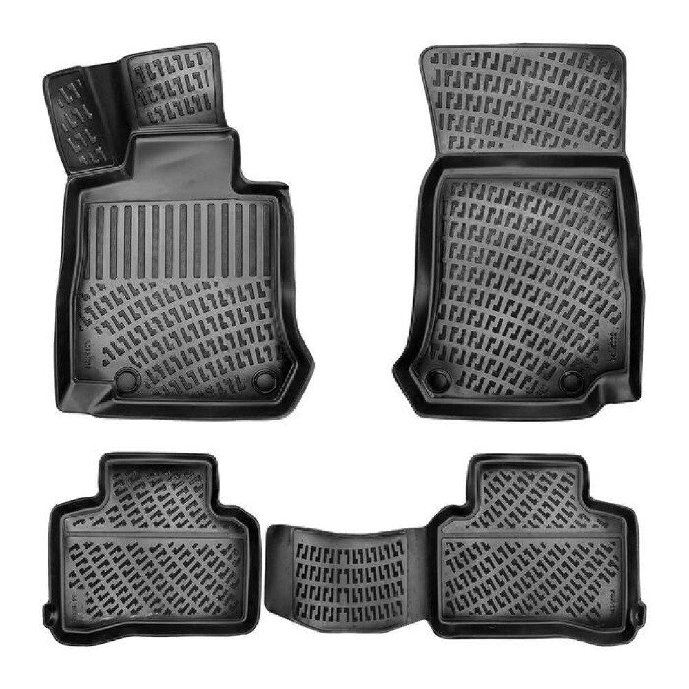 CAR RUBBER FLOOR MATS BLACK 3D MERCEDES EQC (2019-...) RIZLINE
