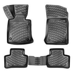 CAR RUBBER FLOOR MATS BLACK 3D MERCEDES GLK (2008-2015) RIZLINE