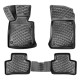 CAR RUBBER FLOOR MATS BLACK 3D MERCEDES GLK (2008-2015) RIZLINE