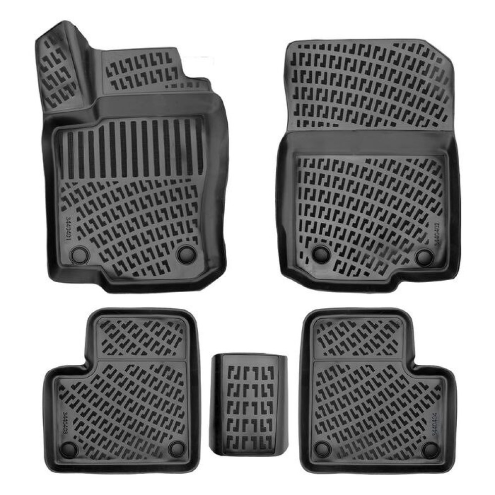 CAR RUBBER FLOOR MATS BLACK 3D  MERCEDES GLE-class (2015-2019) RIZLINE