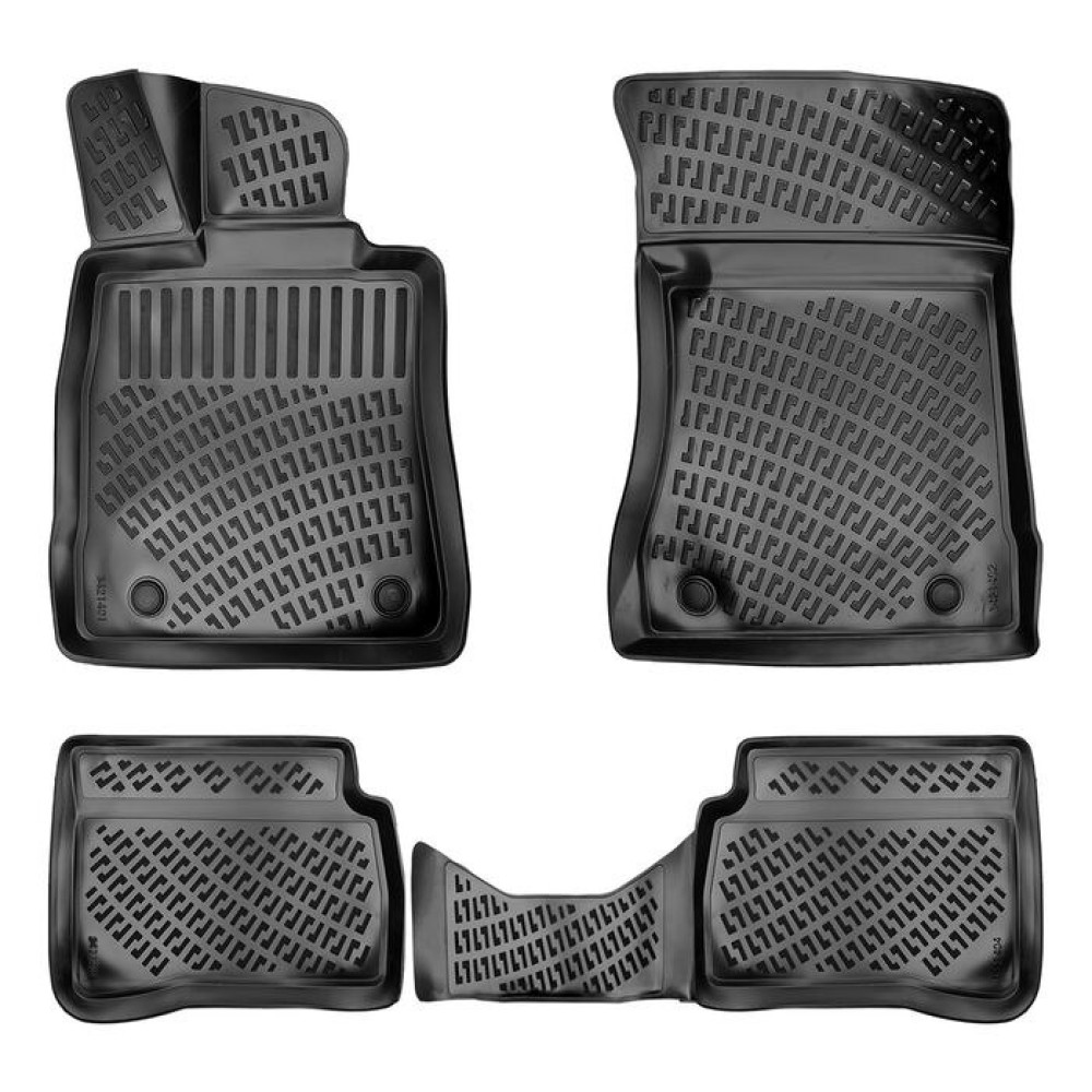CAR RUBBER FLOOR MATS BLACK 3D MERCEDES S-Class W221 (2006-2013) RIZLINE