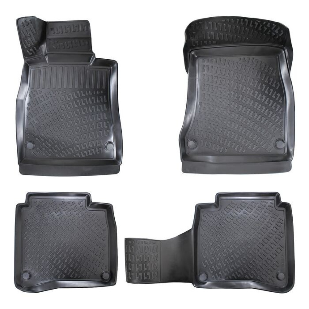 CAR RUBBER FLOOR MATS BLACK 3D MB S-class W222 Long (2013-2021) RIZLINE