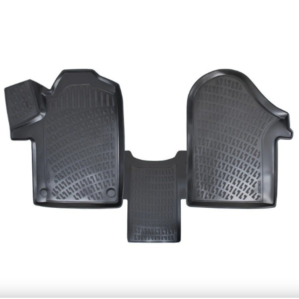 CAR RUBBER FLOOR MATS BLACK 3D MB VITO W447 1st Row (2014-...) RIZLINE