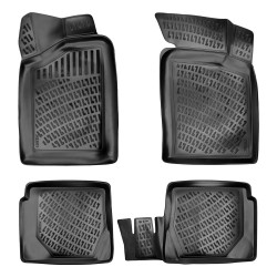 CAR RUBBER FLOOR MATS BLACK 3D RENAULT MEGANE I (1995-2002) RIZLINE