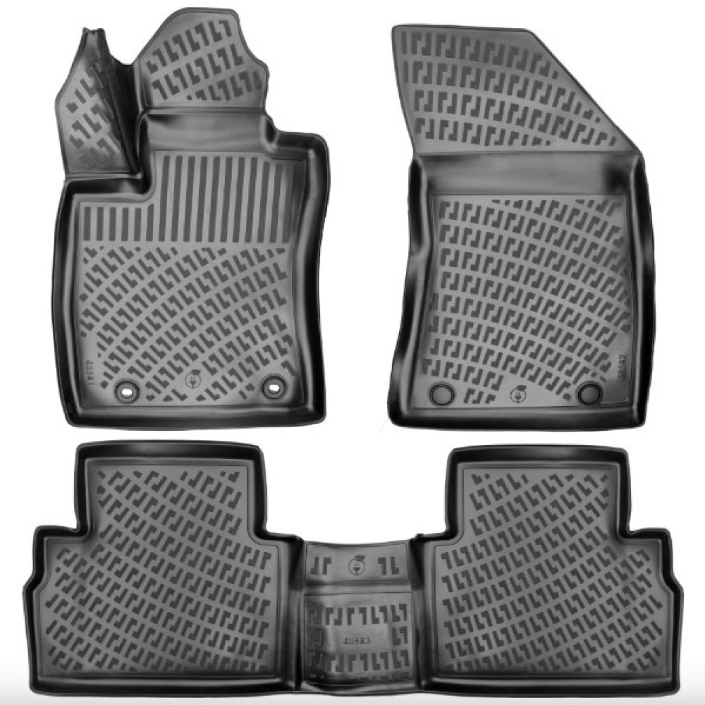 CAR RUBBER FLOOR MATS BLACK 3D MG ZS EV (2021-...) RIZLINE